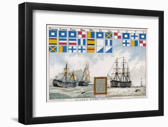 Before the Battle Nelson Sends His Famous Signal: England Expects Every Man to Do His Duty-W.w. May-Framed Photographic Print