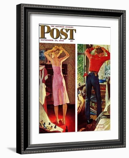 "Before the Date" Saturday Evening Post Cover, September 24,1949-Norman Rockwell-Framed Giclee Print