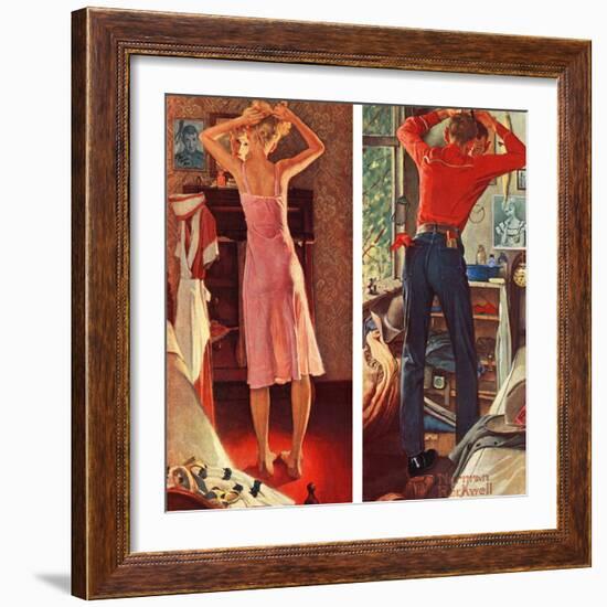 "Before the Date", September 24,1949-Norman Rockwell-Framed Giclee Print