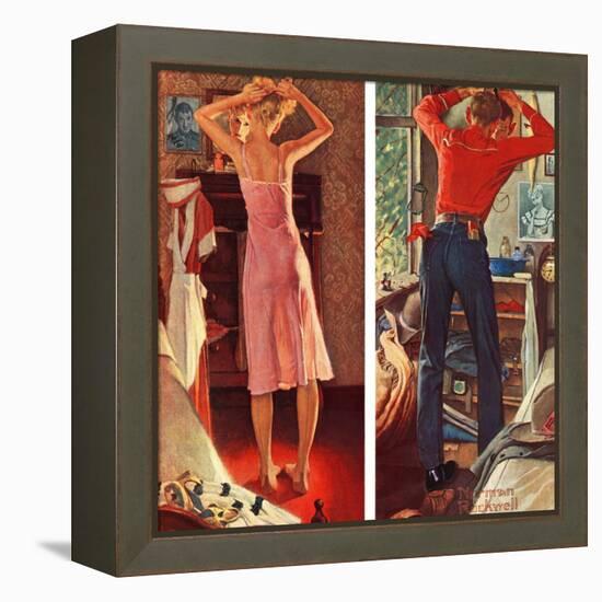 "Before the Date", September 24,1949-Norman Rockwell-Framed Premier Image Canvas