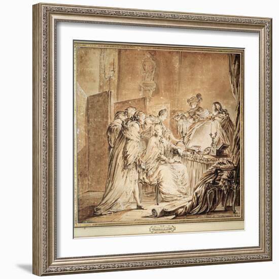 Before the Fancy Dress Ball, 1762-Jean-Michel Moreau-Framed Giclee Print