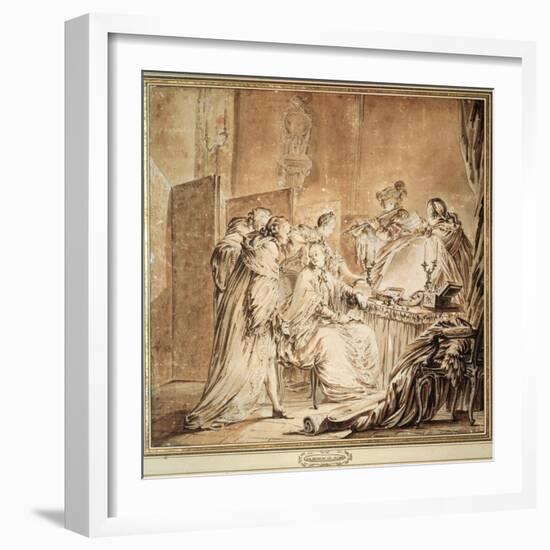 Before the Fancy Dress Ball, 1762-Jean-Michel Moreau-Framed Giclee Print