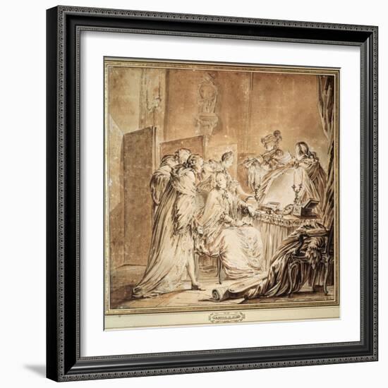 Before the Fancy Dress Ball, 1762-Jean-Michel Moreau-Framed Giclee Print