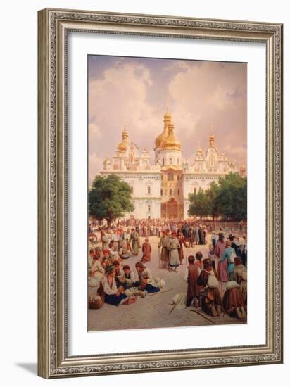 Before the Kiev Monastery of the Caves-Vasili Petrovich Vereshchagin-Framed Giclee Print