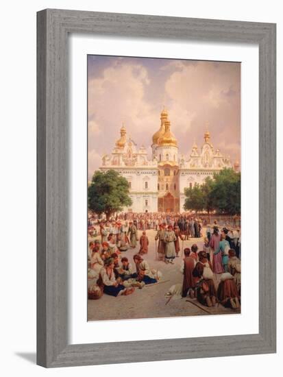 Before the Kiev Monastery of the Caves-Vasili Petrovich Vereshchagin-Framed Giclee Print