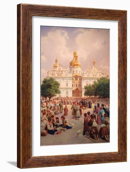 Before the Kiev Monastery of the Caves-Vasili Petrovich Vereshchagin-Framed Giclee Print