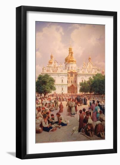 Before the Kiev Monastery of the Caves-Vasili Petrovich Vereshchagin-Framed Giclee Print