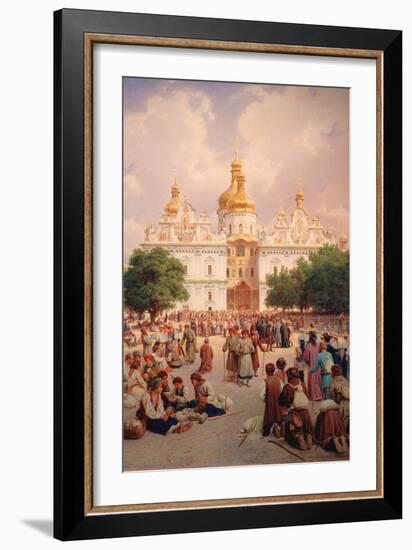 Before the Kiev Monastery of the Caves-Vasili Petrovich Vereshchagin-Framed Giclee Print