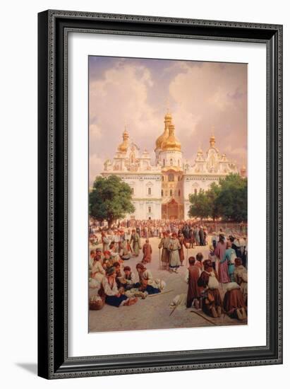 Before the Kiev Monastery of the Caves-Vasili Petrovich Vereshchagin-Framed Giclee Print