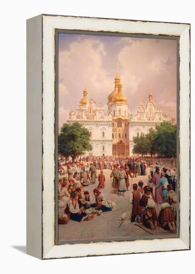 Before the Kiev Monastery of the Caves-Vasili Petrovich Vereshchagin-Framed Premier Image Canvas