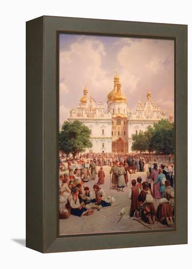 Before the Kiev Monastery of the Caves-Vasili Petrovich Vereshchagin-Framed Premier Image Canvas