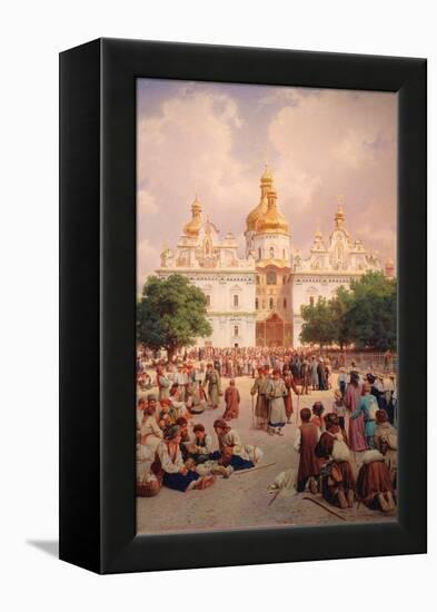 Before the Kiev Monastery of the Caves-Vasili Petrovich Vereshchagin-Framed Premier Image Canvas