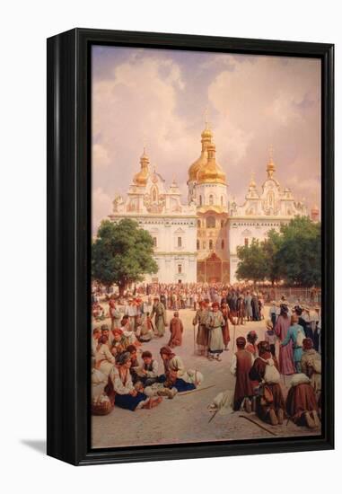 Before the Kiev Monastery of the Caves-Vasili Petrovich Vereshchagin-Framed Premier Image Canvas