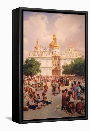 Before the Kiev Monastery of the Caves-Vasili Petrovich Vereshchagin-Framed Premier Image Canvas