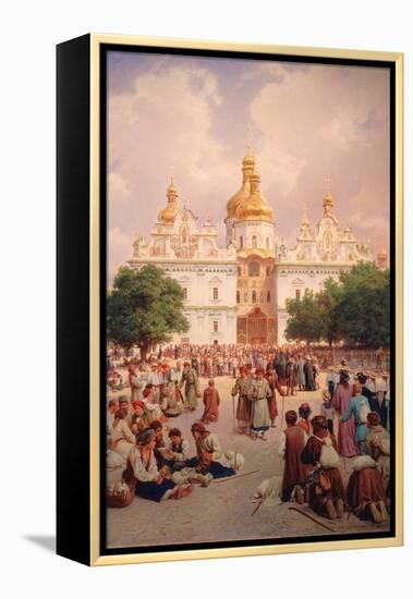 Before the Kiev Monastery of the Caves-Vasili Petrovich Vereshchagin-Framed Premier Image Canvas