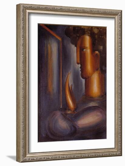 Before the Mirror, 1931 (Oil on Canvas)-Oskar Schlemmer-Framed Giclee Print