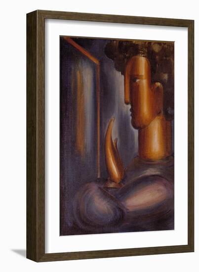 Before the Mirror, 1931 (Oil on Canvas)-Oskar Schlemmer-Framed Giclee Print