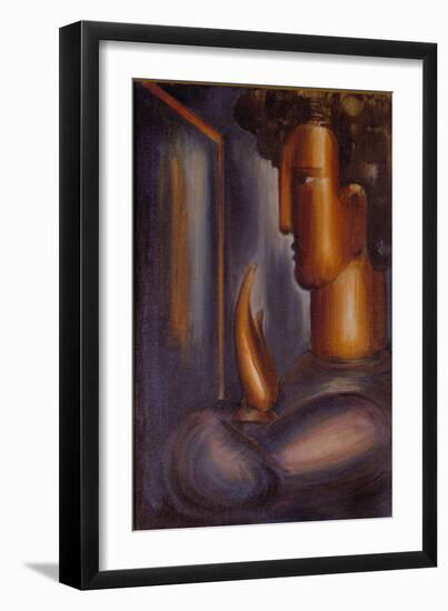 Before the Mirror, 1931 (Oil on Canvas)-Oskar Schlemmer-Framed Giclee Print