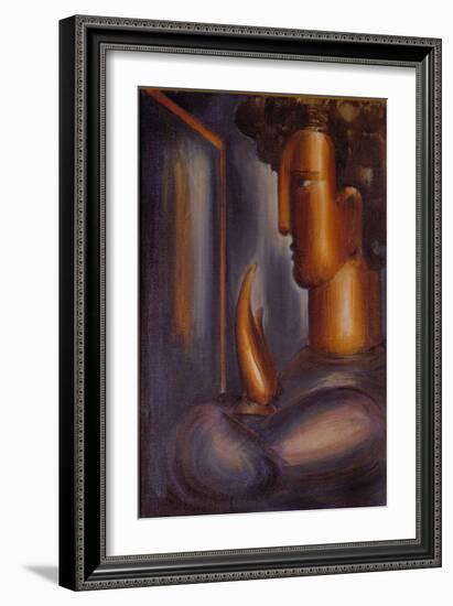 Before the Mirror, 1931 (Oil on Canvas)-Oskar Schlemmer-Framed Giclee Print