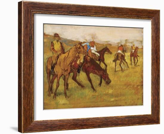 Before the Race, between 1882 and 1884-Edgar Degas-Framed Giclee Print