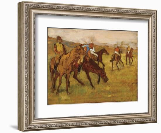 Before the Race, between 1882 and 1884-Edgar Degas-Framed Art Print