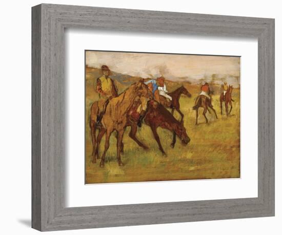 Before the Race, between 1882 and 1884-Edgar Degas-Framed Art Print