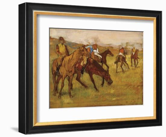 Before the Race, between 1882 and 1884-Edgar Degas-Framed Art Print