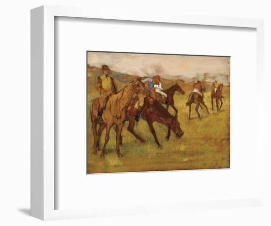 Before the Race, between 1882 and 1884-Edgar Degas-Framed Art Print