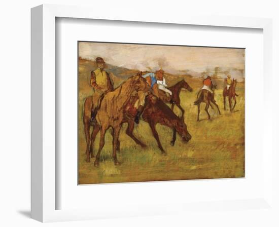 Before the Race, between 1882 and 1884-Edgar Degas-Framed Art Print