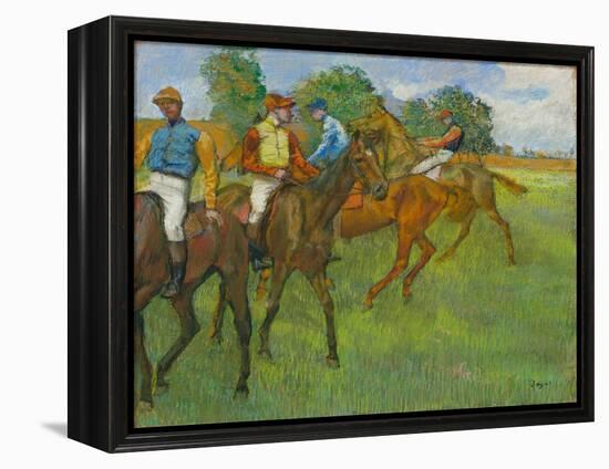 Before the Race, by Edgar Degas,-Edgar Degas-Framed Stretched Canvas