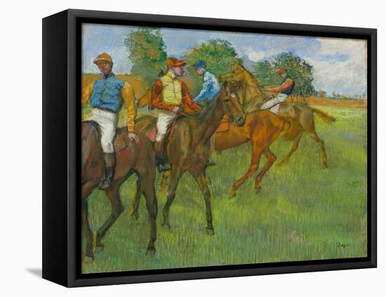 Before the Race, by Edgar Degas,-Edgar Degas-Framed Stretched Canvas