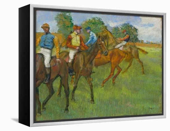 Before the Race, by Edgar Degas,-Edgar Degas-Framed Stretched Canvas