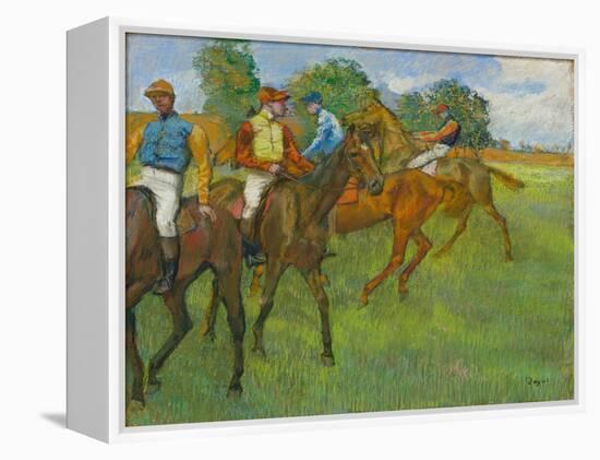 Before the Race, by Edgar Degas,-Edgar Degas-Framed Stretched Canvas