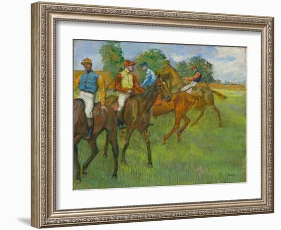 Before the Race, by Edgar Degas,-Edgar Degas-Framed Art Print