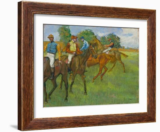 Before the Race, by Edgar Degas,-Edgar Degas-Framed Art Print