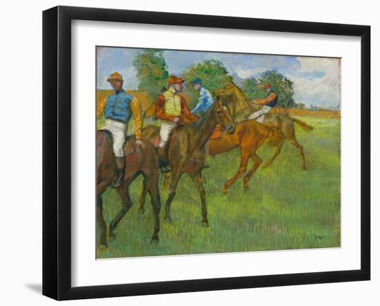 Before the Race, by Edgar Degas,-Edgar Degas-Framed Art Print