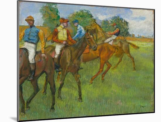 Before the Race, by Edgar Degas,-Edgar Degas-Mounted Art Print