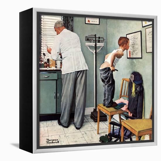 "Before the Shot" or "At the Doctor's", March 15,1958-Norman Rockwell-Framed Premier Image Canvas