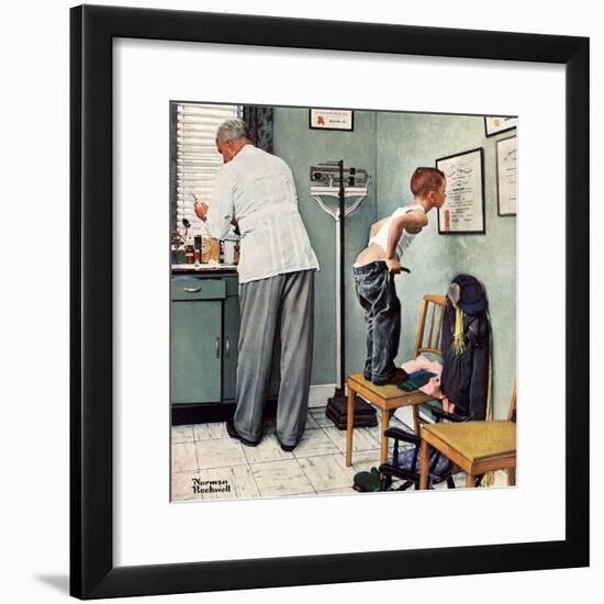 "Before the Shot" or "At the Doctor's", March 15,1958-Norman Rockwell-Framed Giclee Print