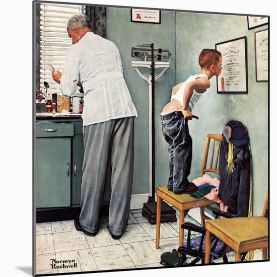 "Before the Shot" or "At the Doctor's", March 15,1958-Norman Rockwell-Mounted Giclee Print