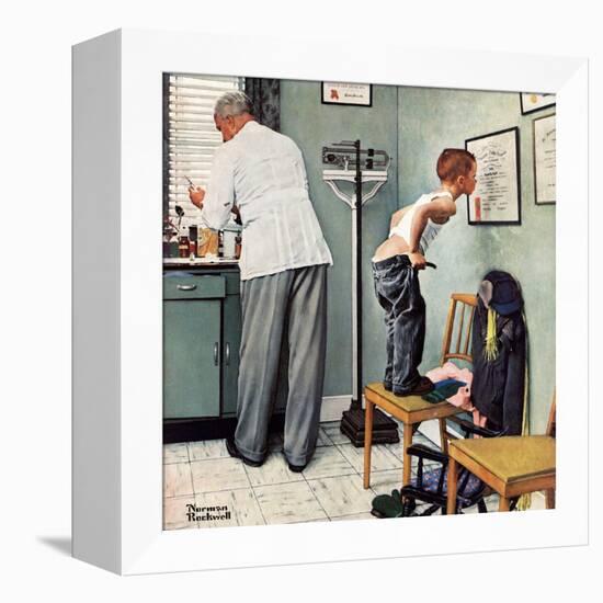 "Before the Shot" or "At the Doctor's", March 15,1958-Norman Rockwell-Framed Premier Image Canvas