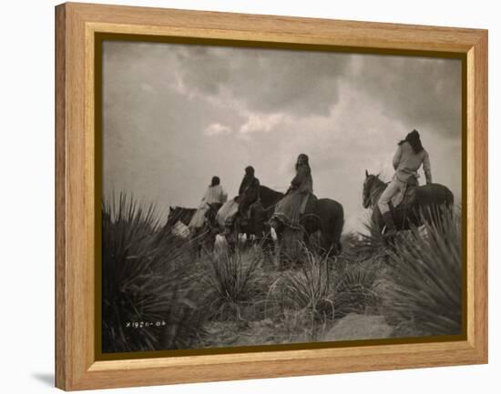 Before the Storm, Apache-Edward S Curtis-Framed Stretched Canvas