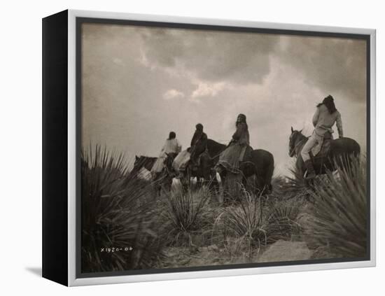 Before the Storm, Apache-Edward S Curtis-Framed Stretched Canvas