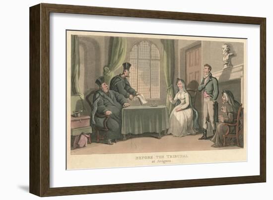 'Before the Tribunal at Avignon', 1818, (1821)-Thomas Rowlandson-Framed Giclee Print