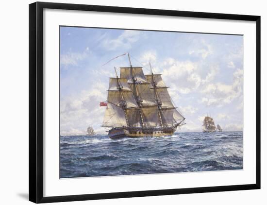 Before Trafalgar - R.N. Frigates Watch Off Cadiz-Roy Cross-Framed Premium Giclee Print