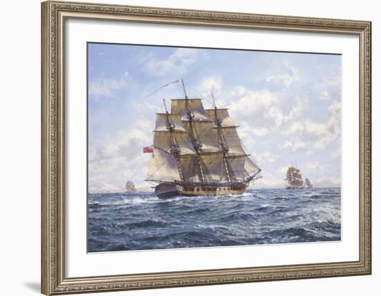 Before Trafalgar - R.N. Frigates Watch Off Cadiz-Roy Cross-Framed Premium Giclee Print