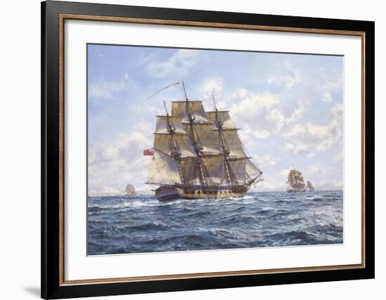 Before Trafalgar - R.N. Frigates Watch Off Cadiz-Roy Cross-Framed Premium Giclee Print