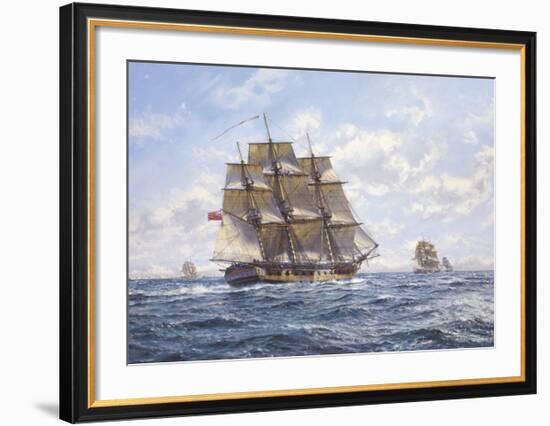 Before Trafalgar - R.N. Frigates Watch Off Cadiz-Roy Cross-Framed Premium Giclee Print