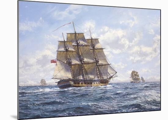 Before Trafalgar - R.N. Frigates Watch Off Cadiz-Roy Cross-Mounted Premium Giclee Print