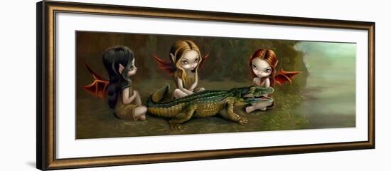 Befriending an Alligator-Jasmine Becket-Griffith-Framed Art Print